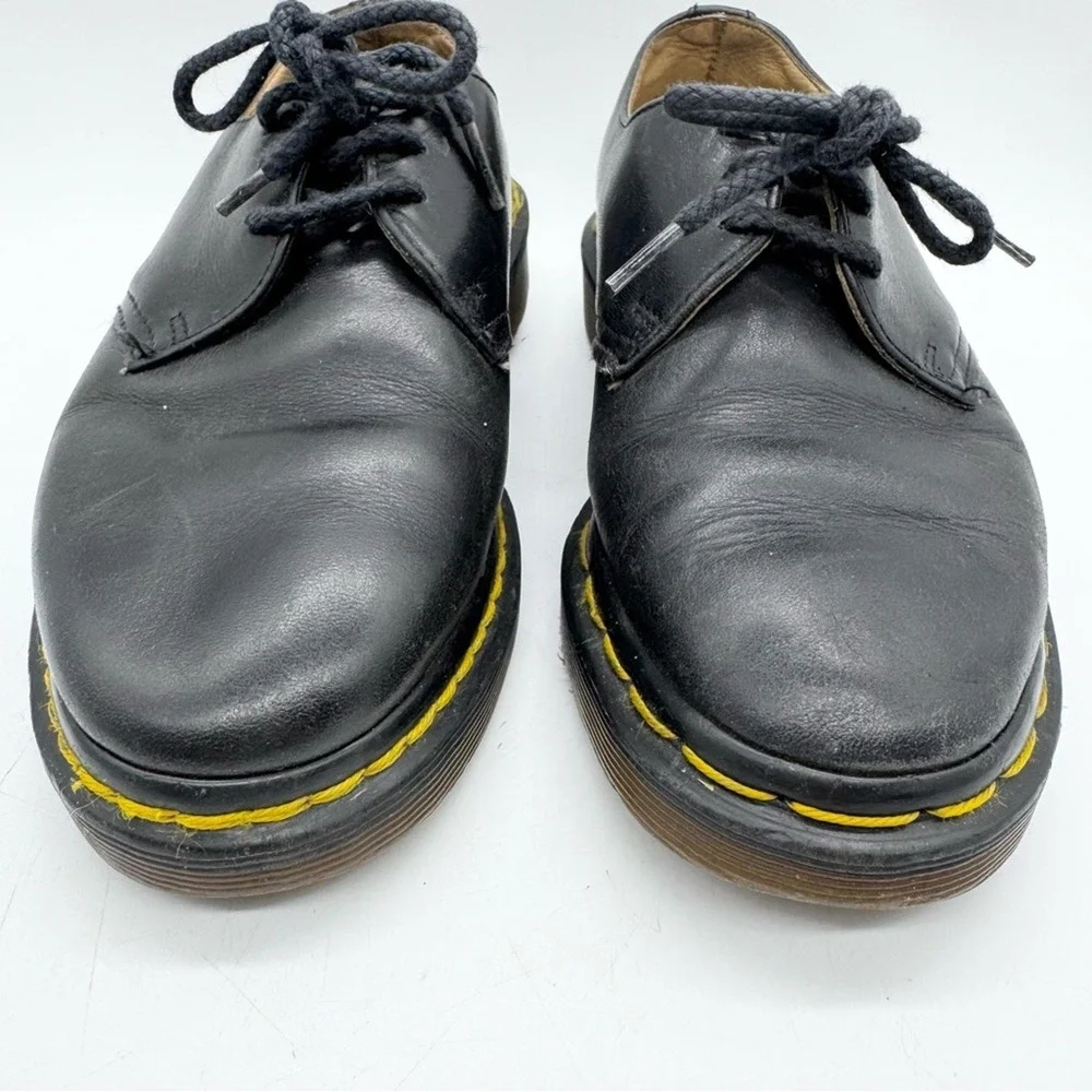Vintage 90s Made in England Dr. Marten's 3-Eyelet Oxford Lace Up‎ Shoes Black 3